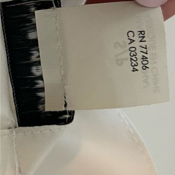 Club Monaco Tie Neck Blanc De Blanc White Chemise Small Petite Long Sleeve Top - Picture 6 of 12